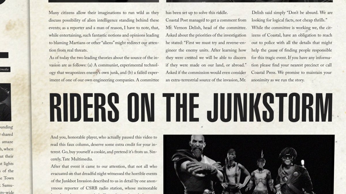 MsVeronicaVance's tweet photo. Did you notice the hidden message in the newspaper? It's a little prank we made :) #SteelRats #Storytrailer #CoastalPost #TateMultimedia https://t.co/YWQ9hV4koF