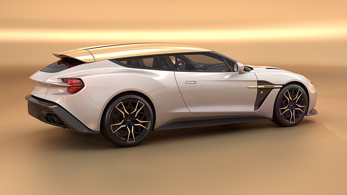 astonmartin's tweet image. From a flash of gold to a cloak of satin black, Vanquish Zagato Shooting Brake looks exquisite whatever the exterior. 

Which spec would you choose?