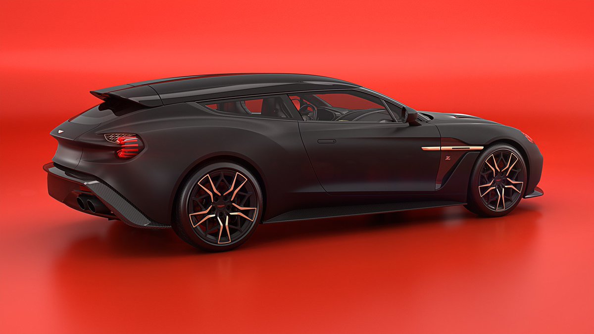 astonmartin's tweet image. From a flash of gold to a cloak of satin black, Vanquish Zagato Shooting Brake looks exquisite whatever the exterior. 

Which spec would you choose?