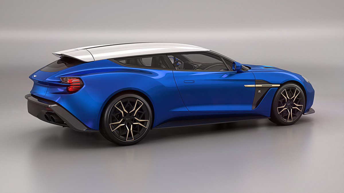 astonmartin's tweet image. From a flash of gold to a cloak of satin black, Vanquish Zagato Shooting Brake looks exquisite whatever the exterior. 

Which spec would you choose?