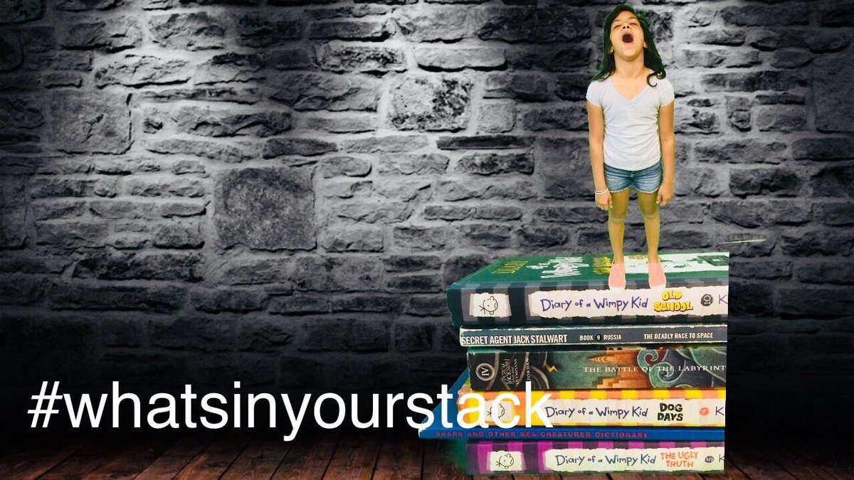 themcauliffe570's tweet photo. @JMarkeyMark and her kids are putting their green screen skills to the test as they ask #whatsinyourstack for the @Scholastic Summer Reading Challenge! Thanks @thelivbits for the inspiration! @kwilkinstchr #mcaulifferocks #tweetforthesummer https://t.co/yVEwl1OAd8
