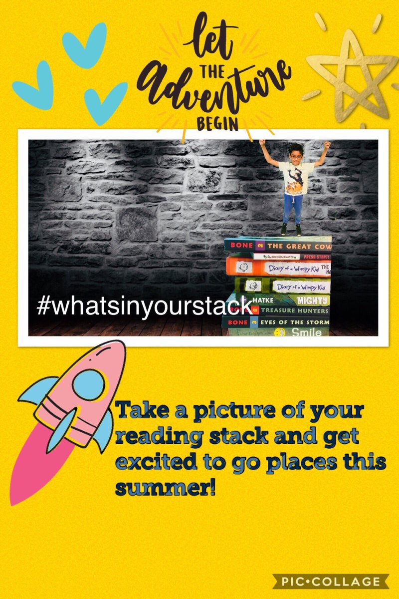 themcauliffe570's tweet photo. @JMarkeyMark and her kids are putting their green screen skills to the test as they ask #whatsinyourstack for the @Scholastic Summer Reading Challenge! Thanks @thelivbits for the inspiration! @kwilkinstchr #mcaulifferocks #tweetforthesummer https://t.co/yVEwl1OAd8