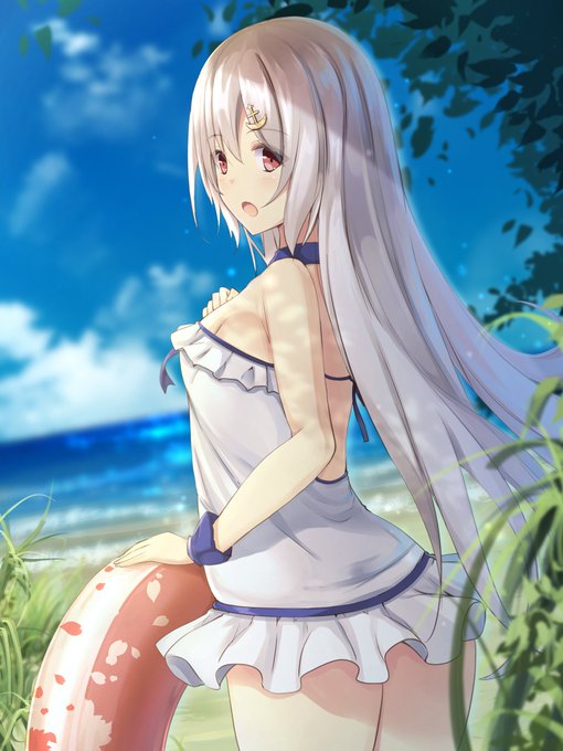 ちょっと前の配信でワンピース水着がいいと言っていたのでワンピ水着たまちゃん #TamaArt 