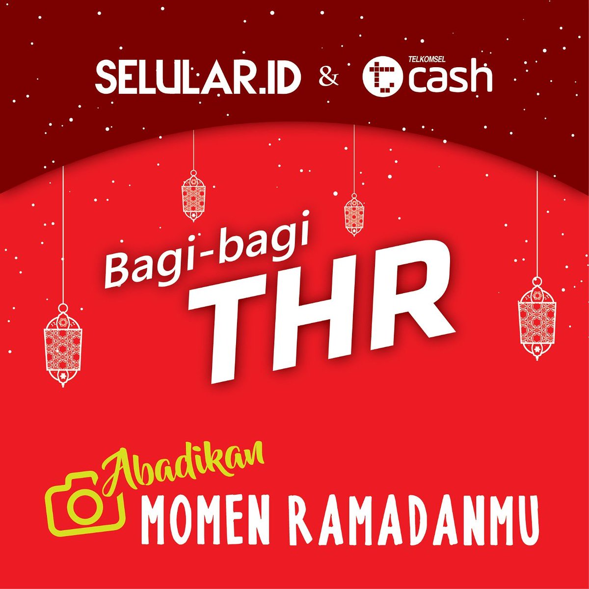 SelularID's tweet photo. Yuk ikutan Selular bagi2 THR brsama T-Cash. Abadikan momen Ramadhan kmu, upload ke Instagram. 
Jgn lupa tag @tcash_id serta mention ketiga teman kmu. Gunakan hashtag #JadiBaikDiBulanBaik #pakeTCASH #SelularID #MauDongMinSel
10 org beruntung akan mndpatkan saldo T-Cash Rp. 500.000 https://t.co/521K8LHoLB