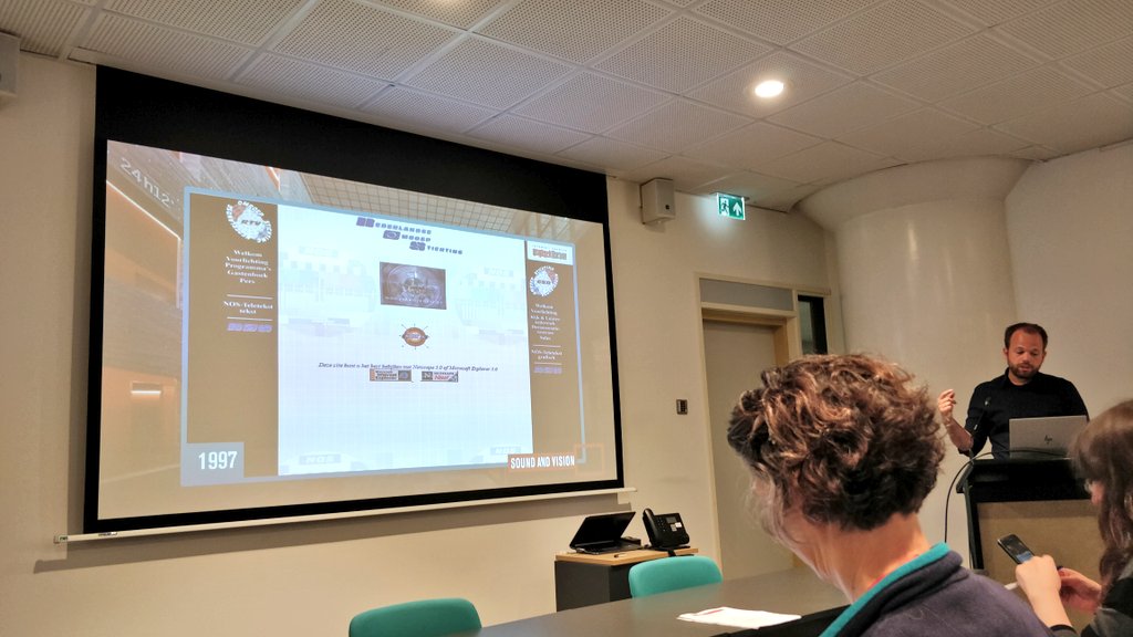 silvertje's tweet photo. I love the "Netscape Now!" button in this archived public broadcaster website ;) by Arnoud Goos #webarchiving #dhbenelux2018 #dhwebarc https://t.co/JB8jHkoKwg