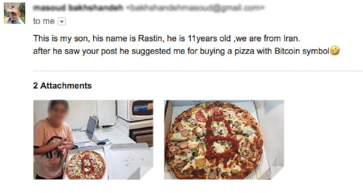 JamesBBIT's tweet photo. Some guy in Iran have ordered a "Real Bitcoin Pizza" and here is the pizza that he received🍕

#Bitcoin #BitcoinToken #BitcoinCash #cryptocurrency #ICOs #blockchaintechnology #DigitalCurrencies https://t.co/IZvCSYNUSI