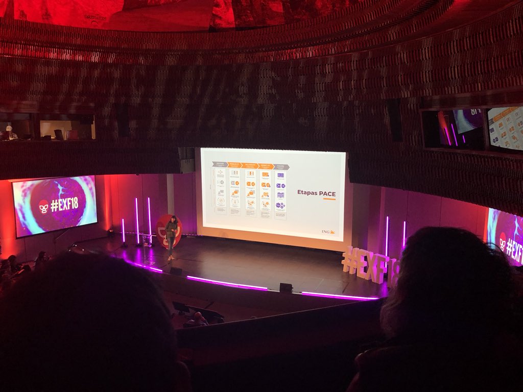 cesarubeda's tweet photo. Ana Pérez Echevarría comparte la experiencia de transformación del equipo de #UX “old school” a la integración con equipos #agile cross funcionales en #ING #EXF18. Me recuerda al modelo #Runroom :) https://t.co/qyvHgxIvy1