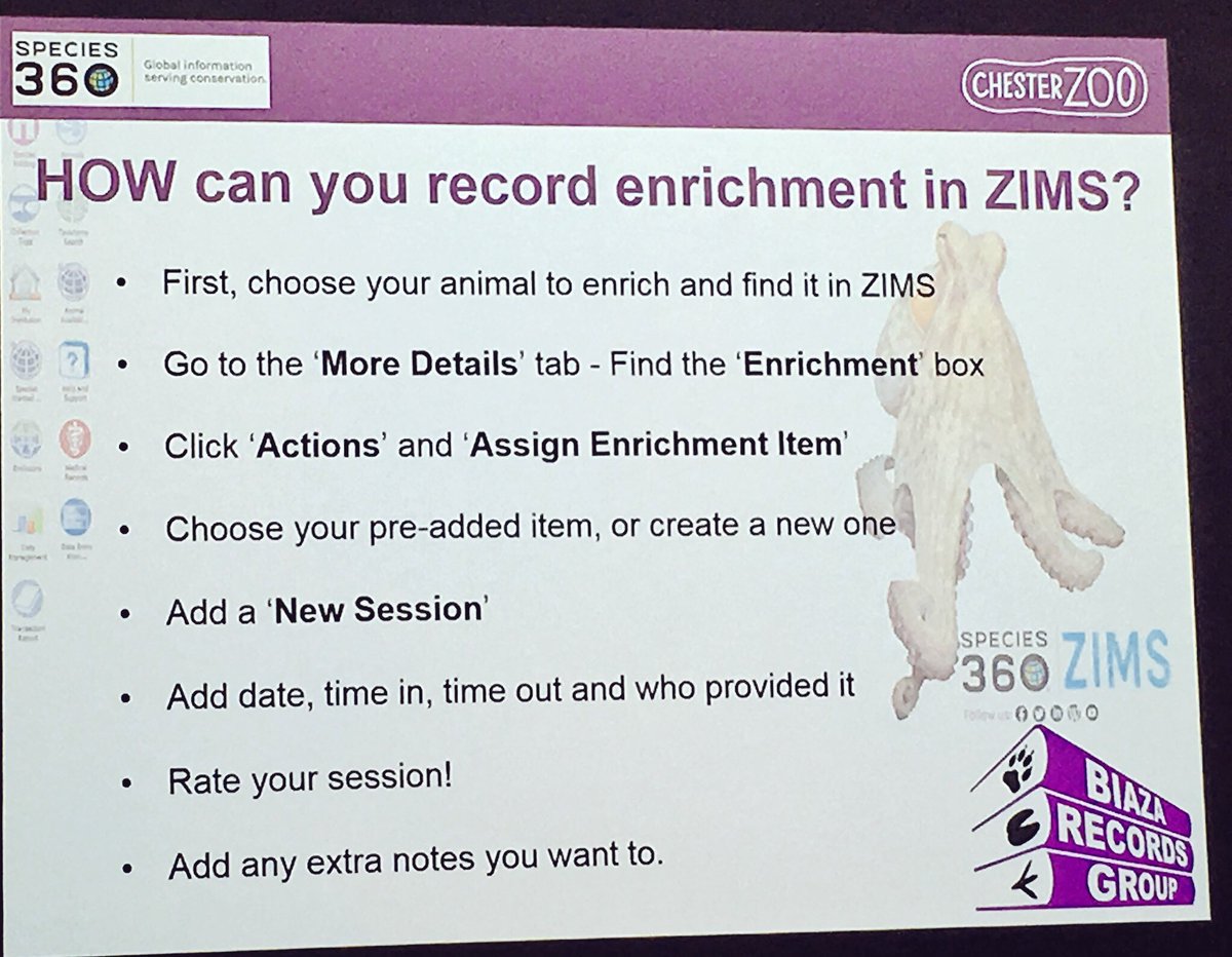 JKannanR's tweet photo. Liz Cooper from @chesterzoo gave an introduction to ZIMS @species360 &amp; its usefulness in recording #enrichment. 
With ZIMS, it’s easy to keep a record of enrichment usage &amp; responses from the target #animals. It also allows sharing evaluation data across zoos. 

#REEC2018 https://t.co/VbtaakMAvC