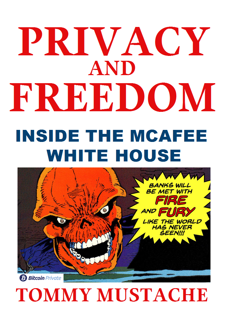 SaganFail's tweet photo. 'Privacy and Freedom' best-selling book of 2018 @officialmcafee @theemrsmcafee @tommyp408 @btcprivate_es @bitcoinprivate #POTUS2020 #McAfee #JohnMcAfee #JaniceMcAfee #TommyMustache #crypto #CryptoWar #MemeWar #BitcoinWar #bitcoinprivate #BTCP #Bitcoin #BTC #HODL #ZoomRedSkullEyes https://t.co/mH4RG9SbdF