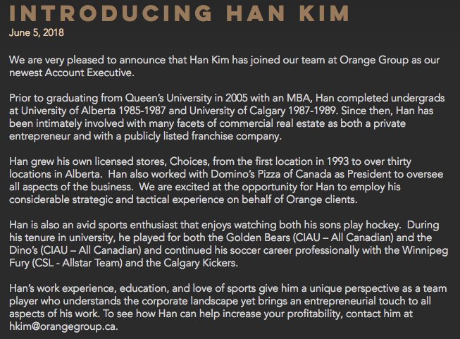 orangegroupcre's tweet photo. Welcome to the team Han! #realestate #commercialrealestate #newhire #account #executive #advice #advisor #orange #team https://t.co/ofyGqm5uM9