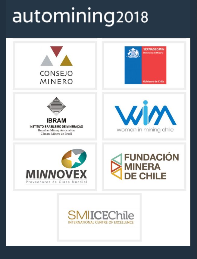 SMIICECHILE's tweet photo. [CUPOS DISPONIBLES] @SMIICECHILE patrocina el #Automining2018, conoce las últimas innovaciones en #transformaciondigital #interoperabilidad #MachineLearning y otras tecnología para las operaciones mineras y metalúrgicas.  Detalles del evento en→https://t.co/0mPFQ42onc @Gecamin https://t.co/094No27VZL