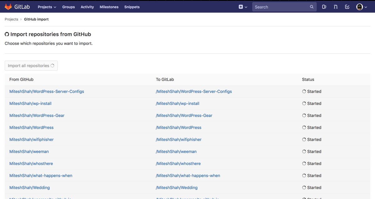 MiteshShah05's tweet image. Hello @gitlab  & Bye bye @github @Microsoft #movingtogitlab
