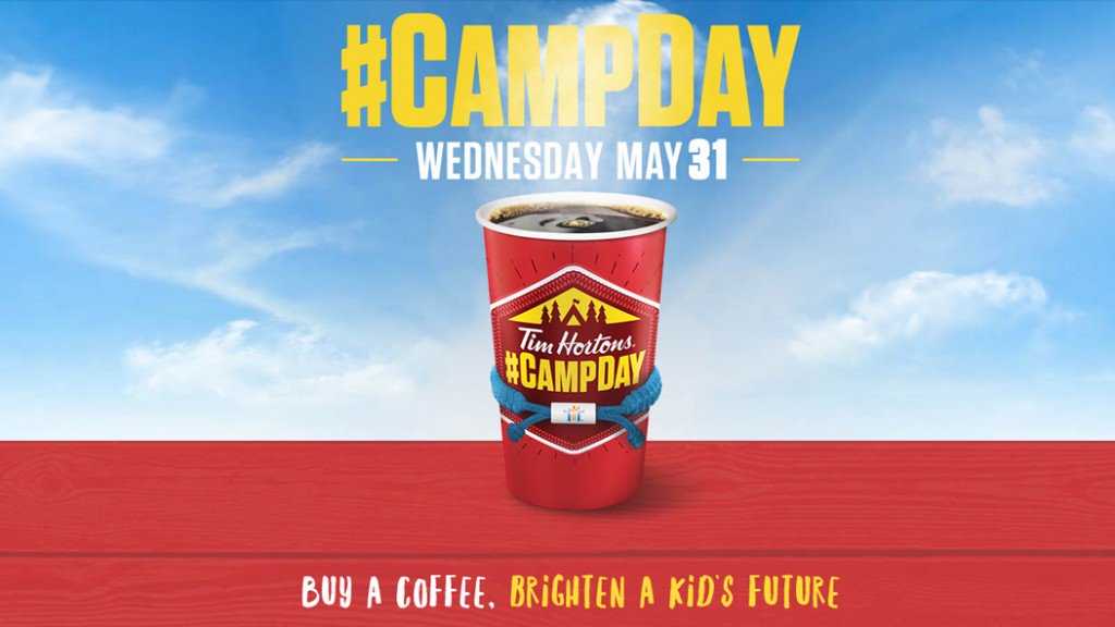 It's <a href="/TimHortons/">Tim Hortons</a> #CampDay !!  Get your coffee and help send a kid to camp this summer! <a href="/CalGratton/">Cal Gratton</a> will be on location at the Melfort location starting at 9am!