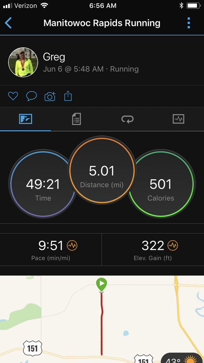 Ssiggy's tweet photo. #Movecoach #globalrunningday I pledged five miles. Goal accomplished https://t.co/SNGvAs2ZwM