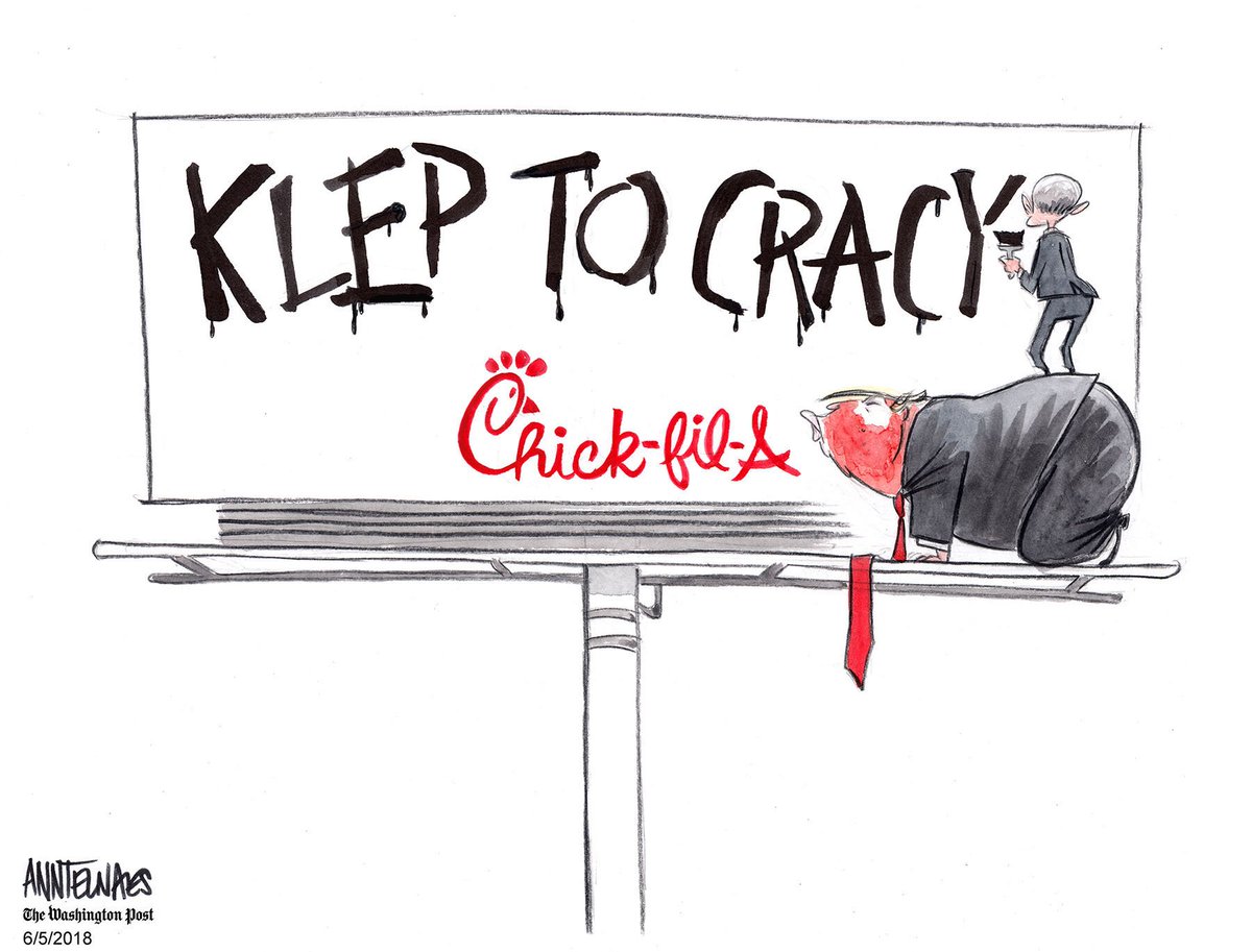 AnnTelnaes's tweet photo. EPA Administrator Scott Pruitt had an aide contact fast-food company Chick-fil-A to inquire about a “potential business opportunity” for his wife.https://t.co/lnmVWSqCdH https://t.co/Cj4fl8MXlS