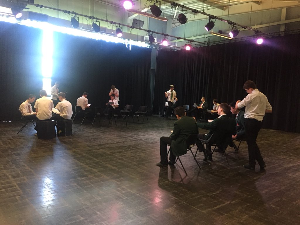 SandbachDrama's tweet photo. 9A GCSE doing a fantastic job performing the hairdressers scene from Bouncers. Absolutely hilarious!!! #talent #stereotypedcharacters #multiroling https://t.co/Bbd5xYrPam