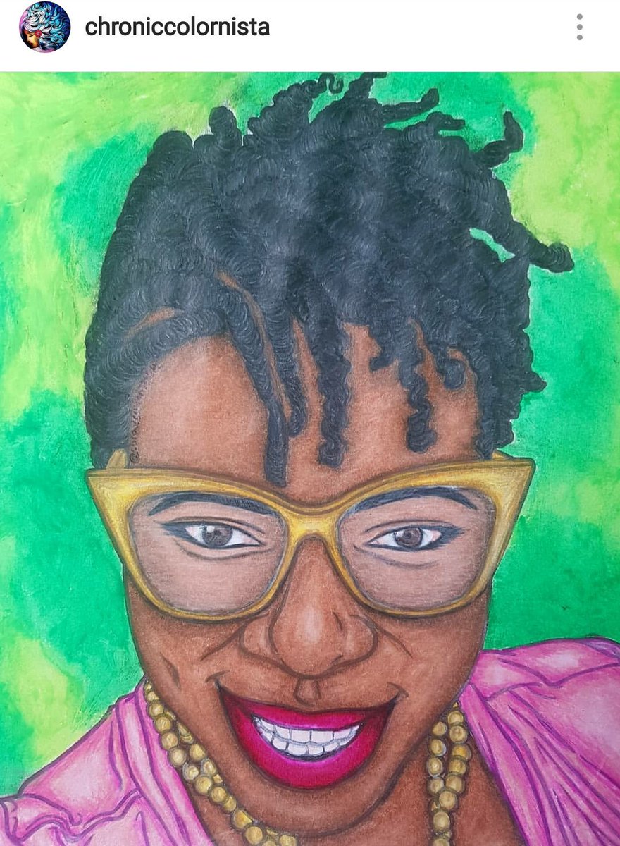 coilyencounters's tweet photo. Chroniccolorista does it again.
Check out #Tippy
The original artist didn't capture her #luckygapz.However- cč did an excellent job of capturing her #essence
#Adultcoloringbook
#naturalhair
#buyitnow
#ColorMeCoily
#girlboss
#blackgirlmagic https://t.co/0iNplW22s2