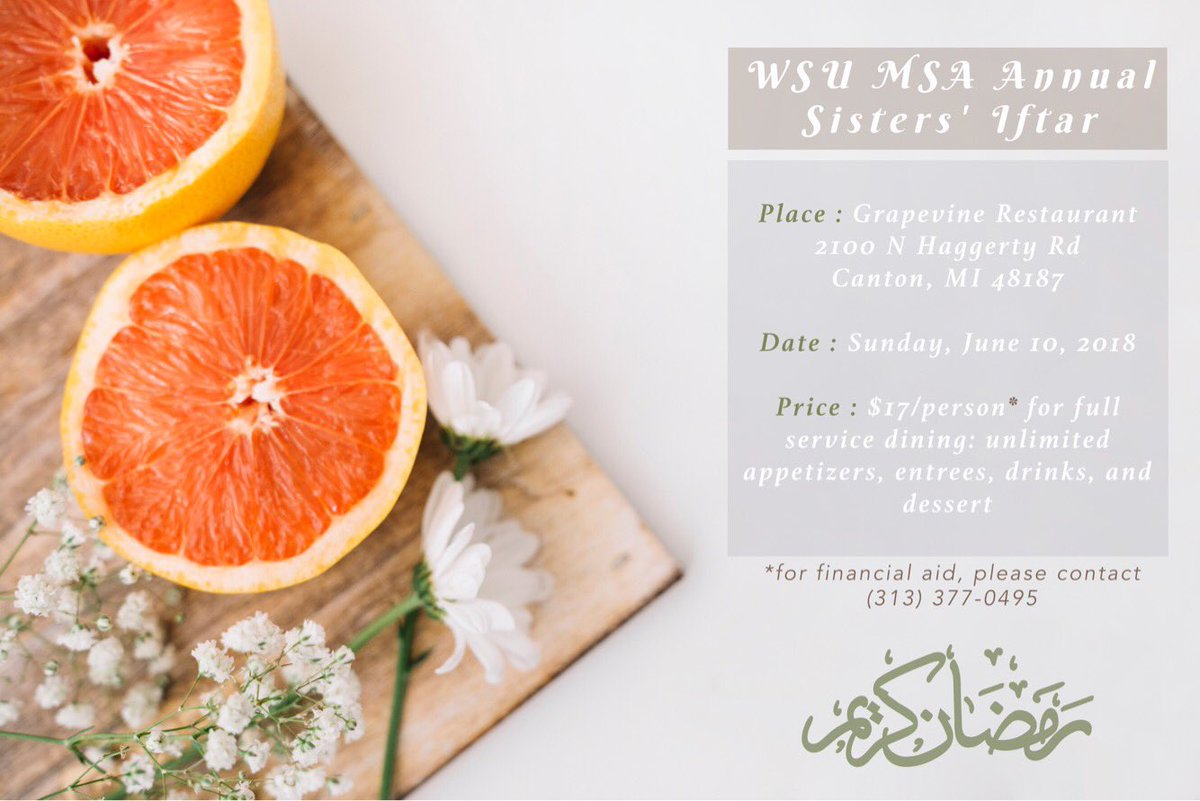 We’re delighted to have our first MSA Sisters’ Iftar happening on Sunday!

Save your spot ASAP to break some bread and your fasts with the girls during these last precious nights of Ramadan!✨

RSVP: evite.me/E9VMvpA159