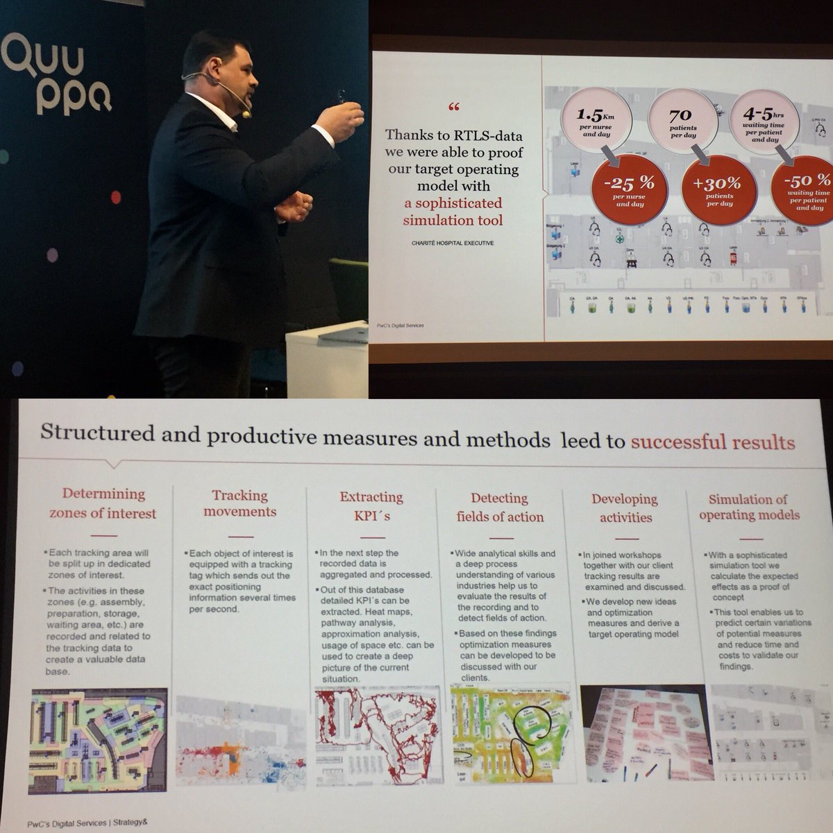 QuuppaTech's tweet photo. Andreas Clessienne @PwC talking about Generating Business KPIs from Location Data. #QuuppaPartners https://t.co/bY29rdwLno