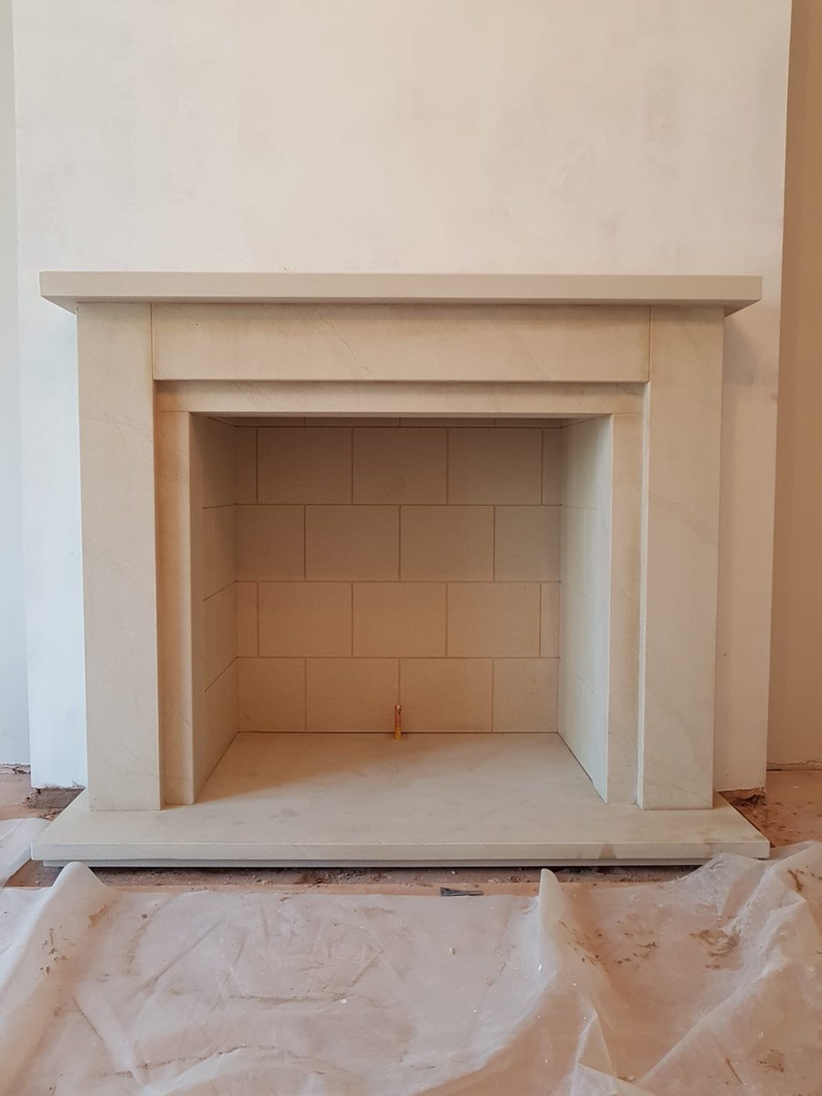 BeautystoneFire's tweet photo. Simple #Modern #Bespoke #Limestone surround just waiting for it's @StovaxGazco gas stove to finish it off. Fantastic stone interior setting the whole project off. https://t.co/FoaIfLw4Jf