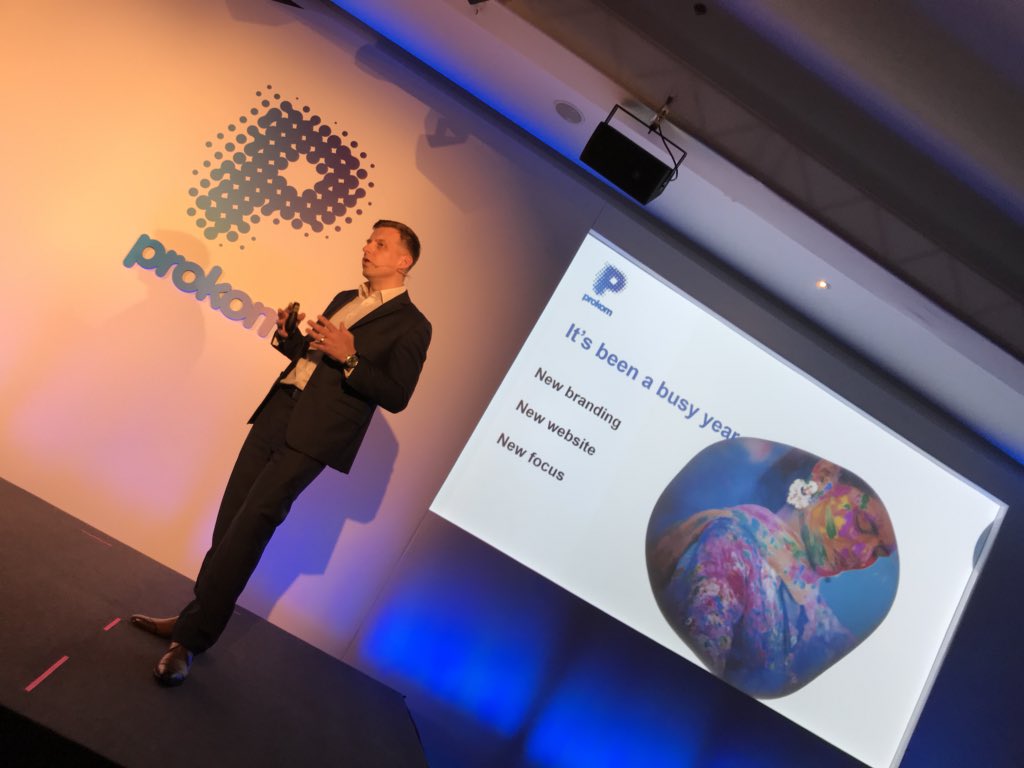 gjordansmith's tweet image. Connect Learn Grow @ProkomOrg Conference 2018 @ErikHoldo opens up, @AndyBarber11 kicks off a sold out crowd @KonicaMinoltaUS
