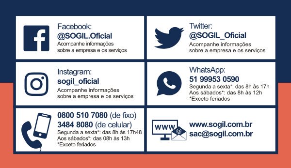 SOGIL_Oficial's tweet photo. Quer interagir com a #SOGIL? Escolha o canal e faça o seu contato! 😉
#RedesSociais #Atendimento #ClienteSOGIL 📱💻📩 https://t.co/YBgG7rjRZA