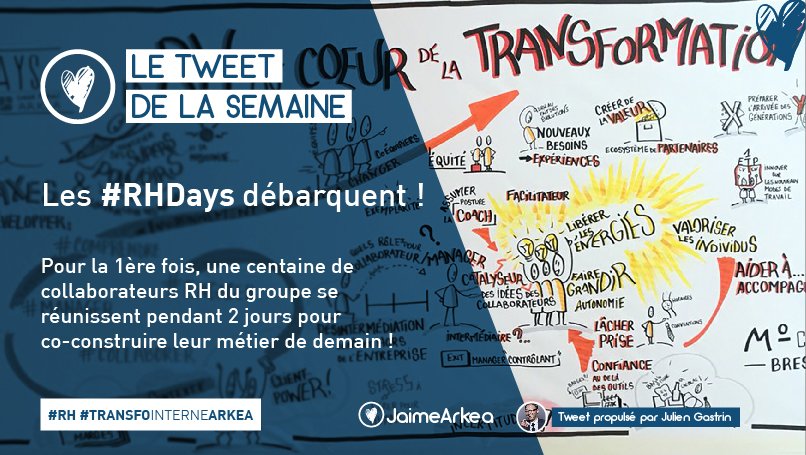 WeAreArkea's tweet photo. 📱[LE TWEET DE LA SEMAINE] "La RH au cœur de la transformation du groupe" ➡️Visiblement, ça bouillonne d'idées aux #RHDays ! 👏💪 #LeTweetDeLaSemaineByArkea https://t.co/eaGKY5jGdp