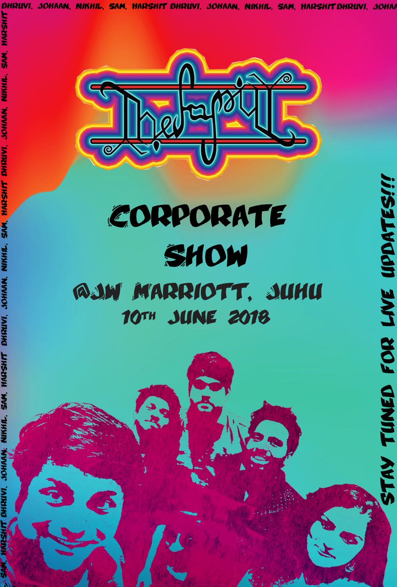 Band_TheFamily's tweet photo. This #Sunday is going to be #epic!! We're performing for a corporate at JW Marriott, Juhu! Stay tuned for #Live updates from the show! #Mumbai #TheFamily #TeamTF #GigLife https://t.co/rqoPi1SJ0K
