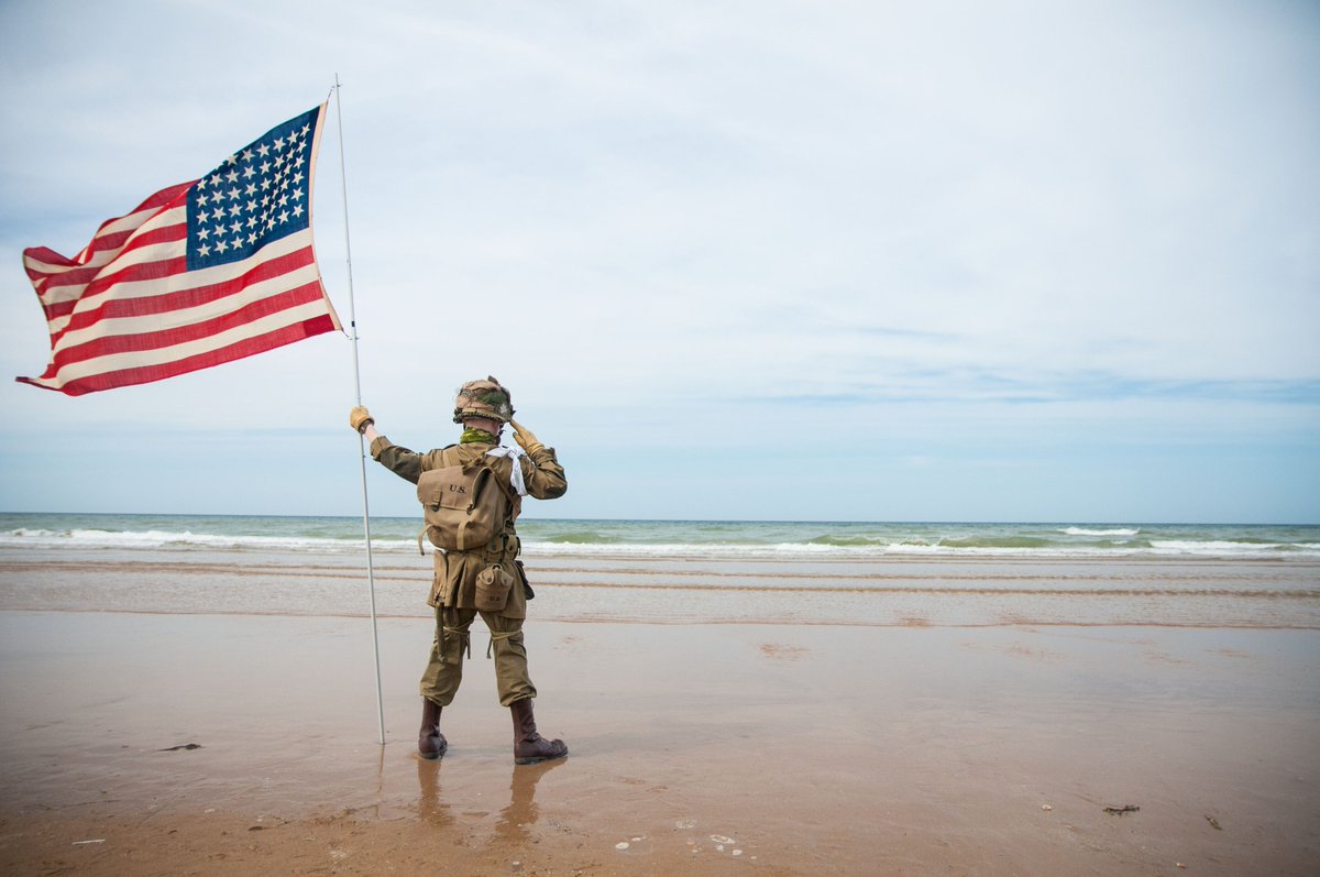 ScotLithVAian's tweet photo. #OTD #WWII #DDay74 the landing of #OmahaBeach 156,000 ๐บ๐ธ๐ฌ๐ง๐จ๐ฆallied forces set ground along a 50-mi stretch of #France|โs #Normandy region to free #Europeans against the tyranny/occupation of #Nazi #Germany on June 6, 1944. #EasyRed #NeverForget #FreedomIsNeverFree - #NAC ๐ https://t.co/zMUX70Fmgg