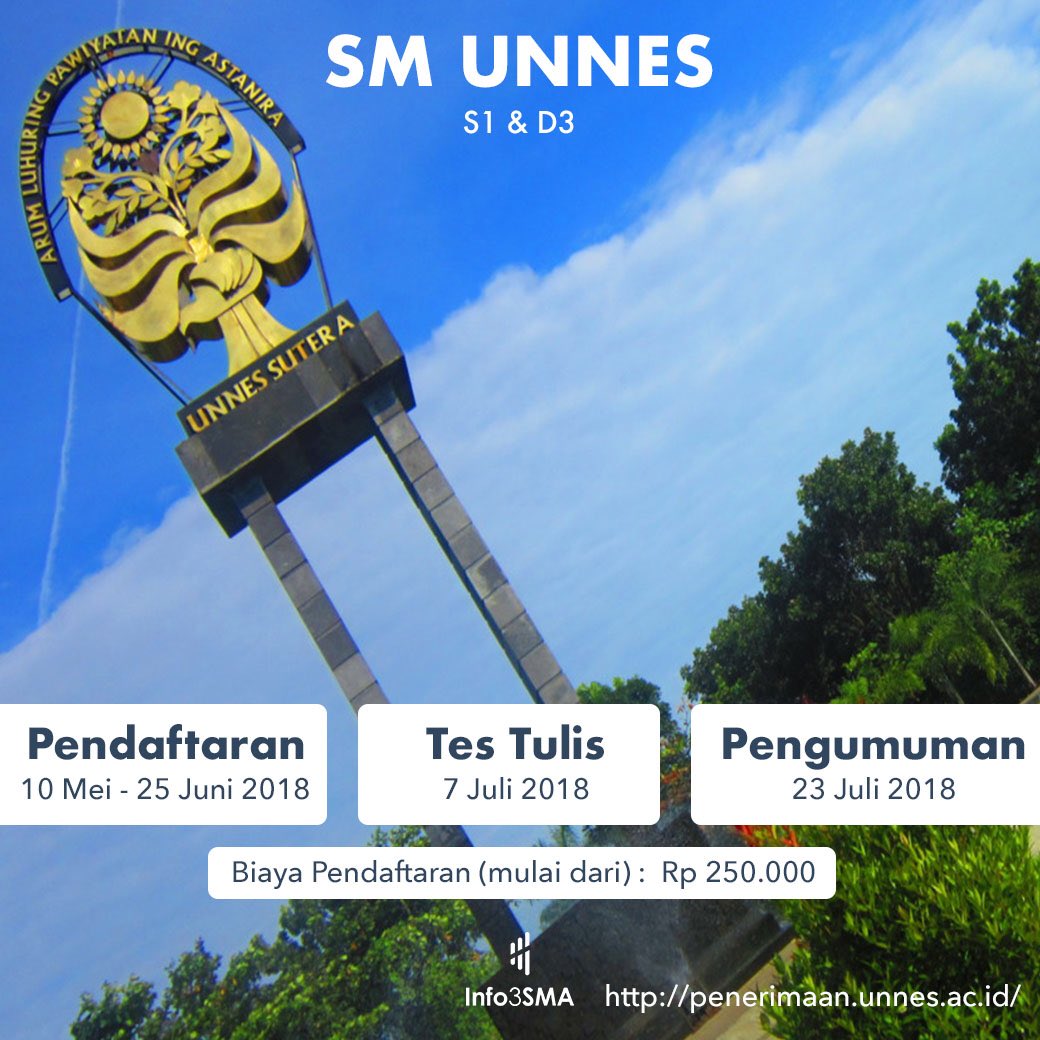 Info3SMA's tweet photo. Silakan catat tanggal penting SM UNNES dan infokan ke teman-teman kamu

Info selengkapnya tentang #smunnes silakan klik https://t.co/wfw8DOD2Vn
#ujianmandiri #unnes https://t.co/8V6NOqg4wL