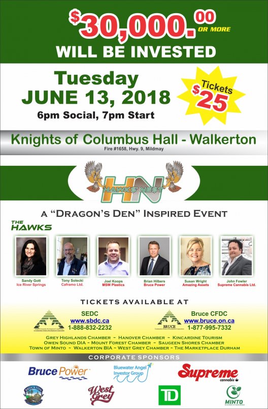 TownofHanover's tweet photo. Are you a fan of Dragon's Den? If you are, be sure to get your tickets to the Hawk's Nest on June 13th! This inspired event features local hawks looking to invest in local businesses ~ over $30,000 is up for grabs! https://t.co/eSxUT9TI5W
