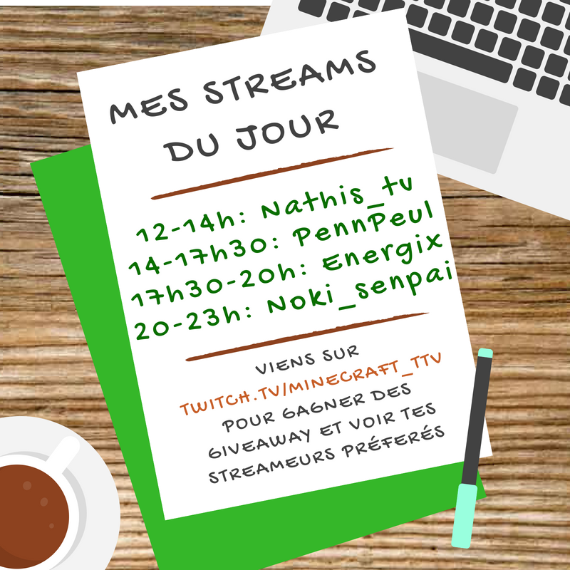 Minecraft_TTV's tweet photo. Coucou les gens ! Mercredi c'est le jour des enfants, mais c'est aussi une chouette journée de stream ! Rdv ici https://t.co/u3l8WN7GYg . Energix ne sera pas là ce soir :) https://t.co/rQPgGjTpnX