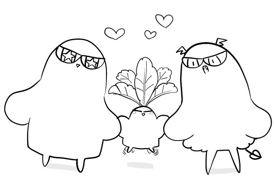 今週のやわらか生物たちのらくがきです    今週顔おんなじやつばっか出てきましたね  われながら超かわいいと思います 