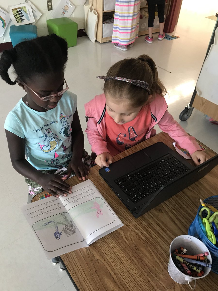 DanielleOfano's tweet photo. Working on our collaboration and typing skills as we publish our Mo Willems books!!! #mtes2yr https://t.co/BwWkhNbQRV