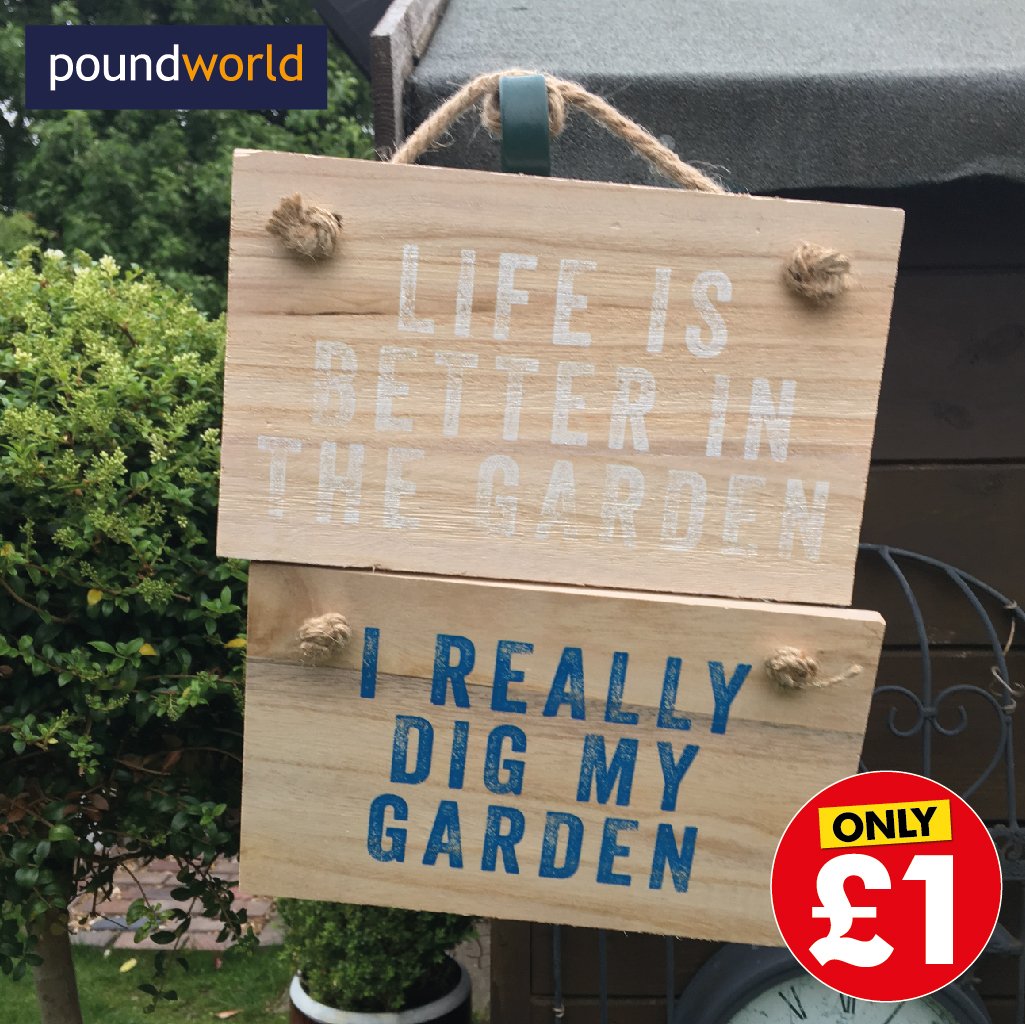 Do you ‘dig’ your #garden?

We have decorative items aplenty to help you add character... such as these great Hanging Signs – find them for ONLY £1 each.