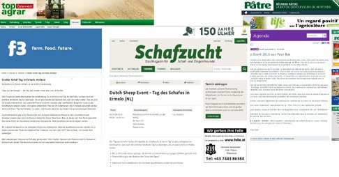Niet alleen de Nederlandse media besteedt aandacht aan de Dag van het Schaap. Ook in de buitenlandse vakpers zijn we te vinden