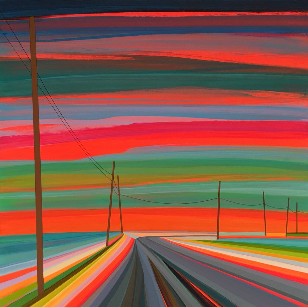 GrantHaffner's tweet photo. Gerard drive, acrylic on wood panel, 24 x 24 inches #catchthesunset https://t.co/dYqp2PneFl