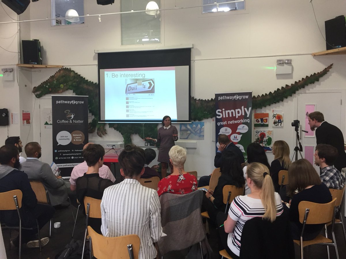 choudhry_kasim's tweet photo. A full house at the launch of Leicester @Pathway2Grow #CoffeeandNatter hosted by Mark Bennett with keynote speaker @LibbyLangley 6 tips for social media #NetworkLearnGrow https://t.co/Y8sxzve6Vh