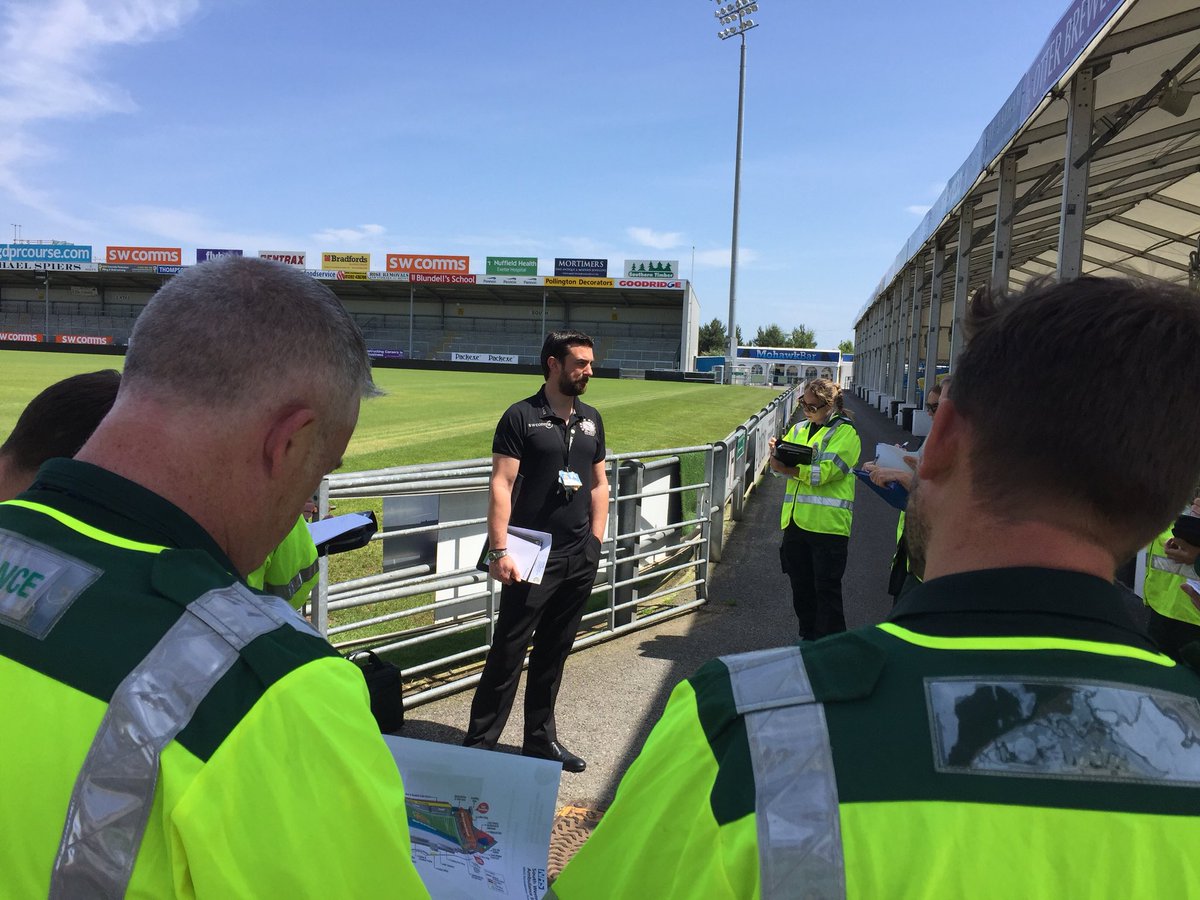robertflute's tweet photo. @swasFT command group have arrived at @ExeterChiefs for exercise #EPRR Joe - stadium ops manager giving the #IIMARCH briefing - thanks so much to Chiefs for accommodating us https://t.co/iwtd3rFSbG