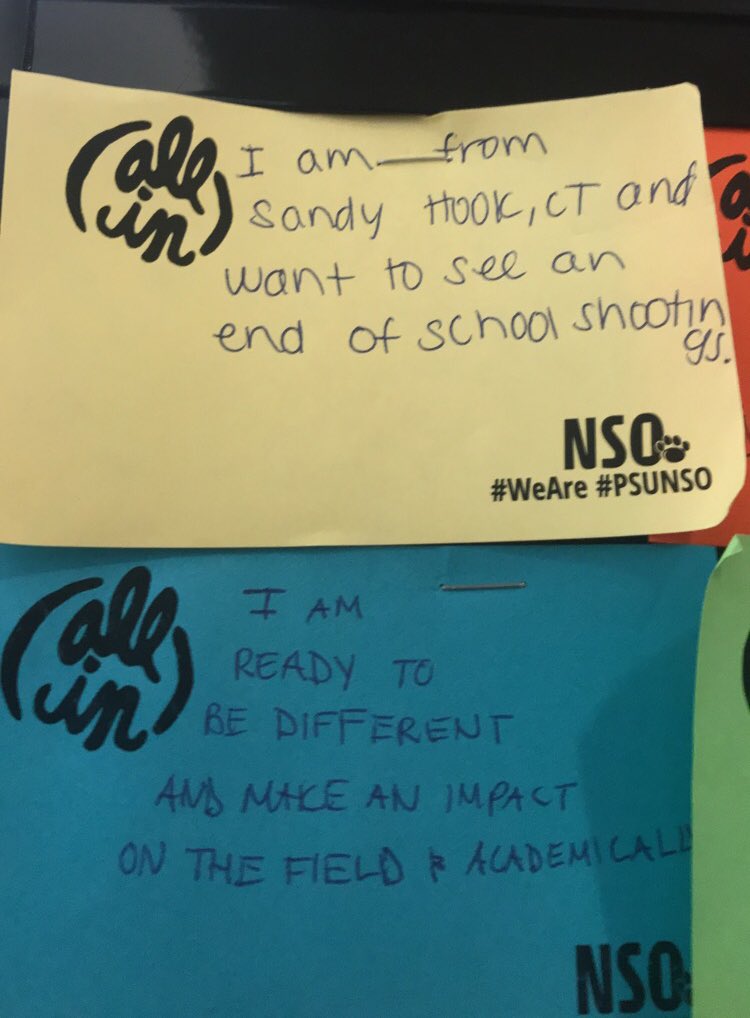 ItsErinLangdale's tweet photo. w o w 

Students are incredible. 
“I Am” sheets are one of my favorite parts of orientation. 

#PSU2022 #NSO https://t.co/PW3yb0FABZ