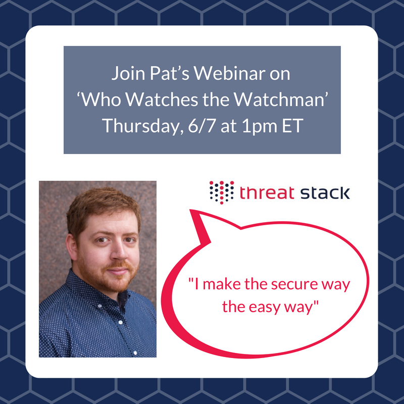 threatstack's tweet photo. Security hot takes! @threatstack's @patcable and Cybersecurity Insiders'  @HolgerSchulze discuss how a security company manages security tomorrow at 1pm. Sign up for the webinar here: https://t.co/OYt1fnY9yR https://t.co/zp36IyKDKa