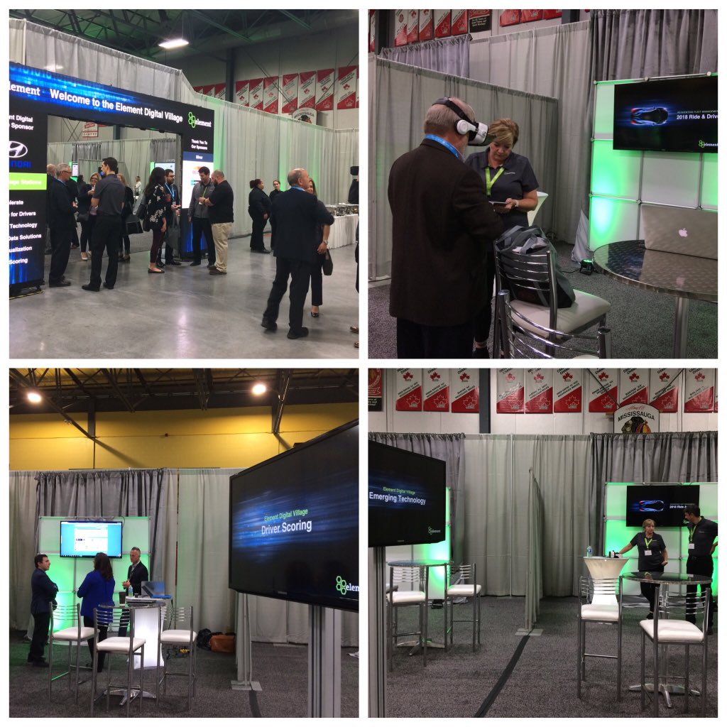 ElementFleet's tweet photo. Our Digital Village is looking great! Customers are enjoying hands-on demonstrations of our technology and tools. #ElementRideAndDrive #FleetReinvented https://t.co/GybdIyXk2L