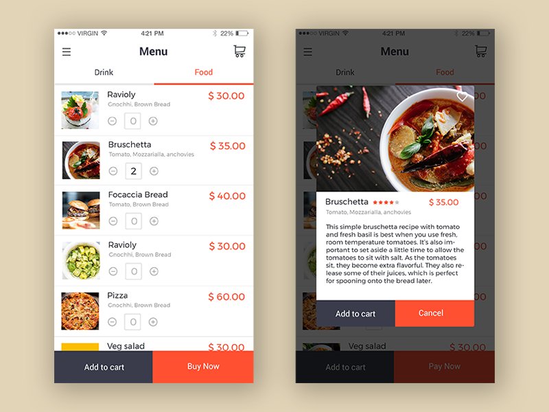 amitscreation's tweet photo. Daily UI Challenge. Day 43
#uidesign #100daychallenge #dailyui #userinterface #uxdesign #appdesign #food #menu #collectui https://t.co/nNASa0tpUQ
