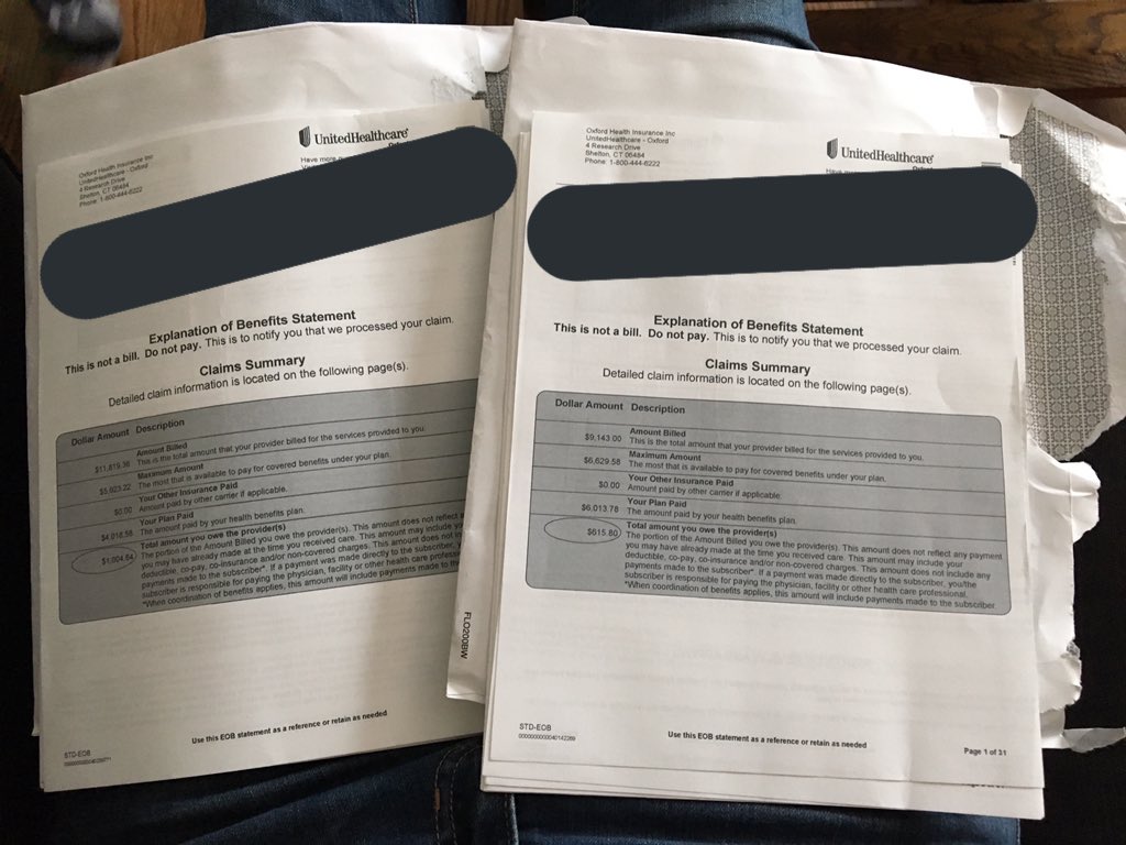 aliranger29's tweet photo. You know when they need two large envelopes to send you your EOBs from one day's worth of procedures that it's going to be a big one.

Total bill: $20,962
My responsibility: $1,620

This is why access to AFFORDABLE care matters. 20K isn't affordable. 1.6K I can do. https://t.co/tLDTkuYdDu
