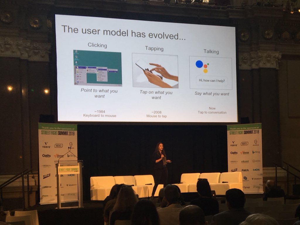 streetfightmag's tweet image. #SFSNYC started with @naomak from @Google keynote on conversational interface and the future of customer interaction. A new era of digital assistance has begun! #GoogleAssistant #GoogleActions #local #marketing #SFSNY18