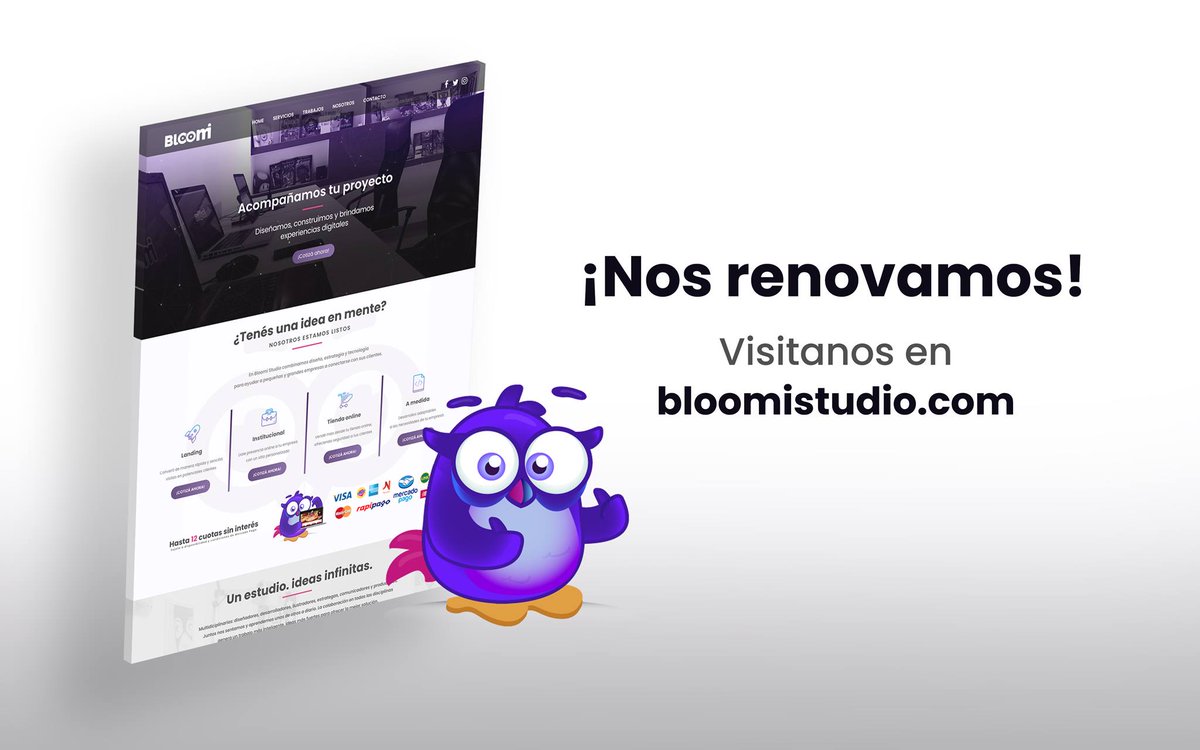 BloomiStudio's tweet image. Cambiamos nuestra imagen, pero seguimos siendo los mismos.

Perfeccionándonos en cada detalle, para ofrecerte lo mejor en tu proyecto. ¡Te invitamos a recorrer nuestra nueva web! 

bloomistudio.com