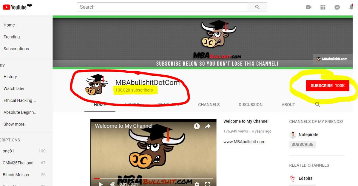 100,000 quality subscribers, 12-million video views. Starting with nothing more than a laptop, I'm humbled 😢