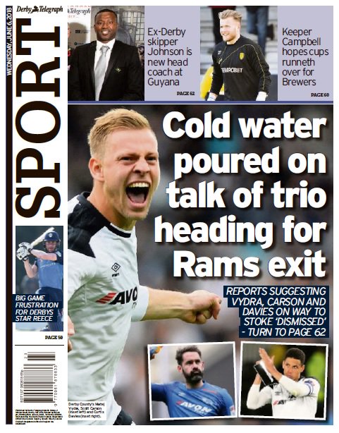 DerbyTelOffers's tweet image. Cold water poured on talk of trio heading for #Rams exit - See today's #DerbyTelegraph #SPORT
