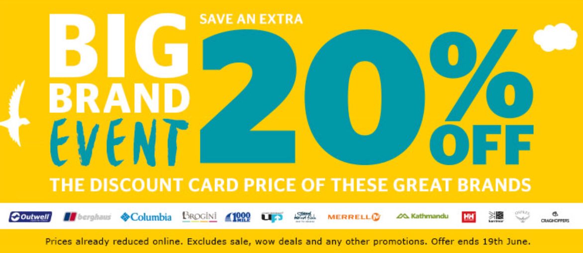Our big brand event is now on! 20% off selected brands both online and in store!