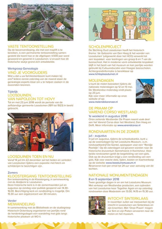 WANDELING, RONDVAART, ACTIVITEITEN
Hierbij een overzicht van het #jaarprogramma 2018!
loosduinsmuseum.nl/kalender/
#museum #Loosduinen